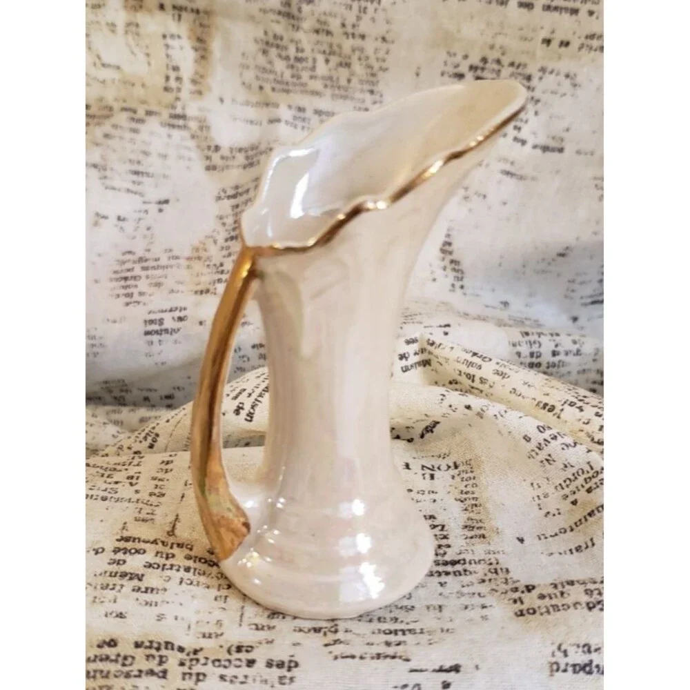 Elegant, Classic, Sophisticated  - Vintage Miniature White Pitcher w/ Gold Trim